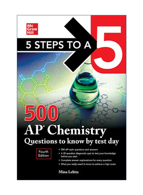 英文原版 5 Steps to A5 500 AP Chemistry Questions to Know by Test Day 美国大学预修课程五步速成系列 AP化学500问 第4版