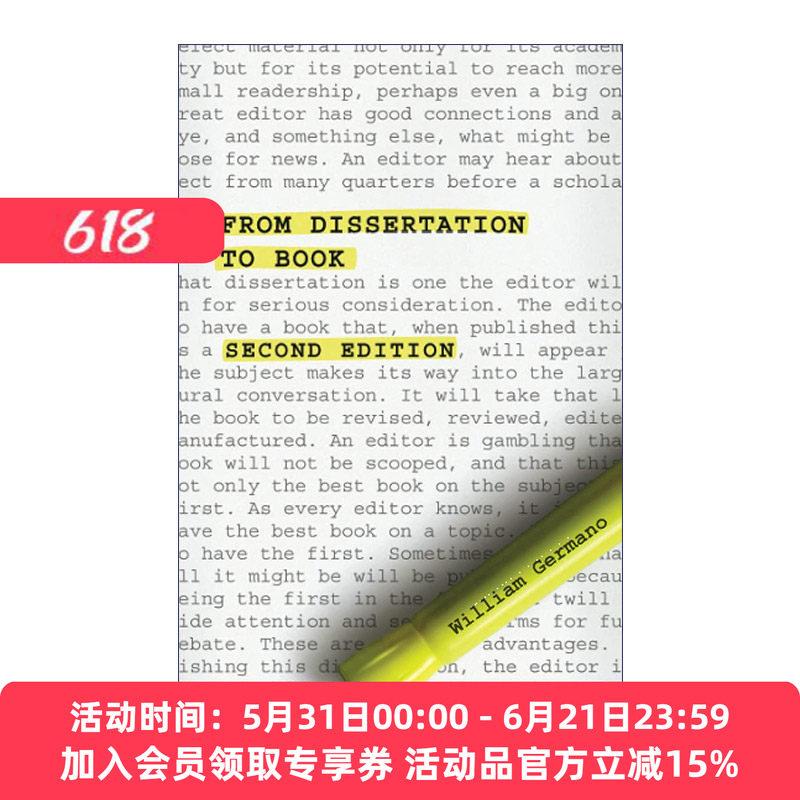 从学位论文到学术专著  英文原版 From Dissertation to Book 第二版 芝加哥写作指南系列 William Germano 英文版 进口英语书籍