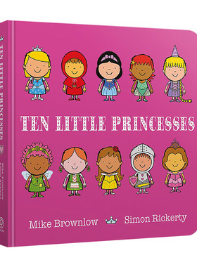 英文原版 Ten Little Princesses Board Book 十个小公主 数数启蒙 认知识物绘本 纸板书 英文版 进口英语原版书籍