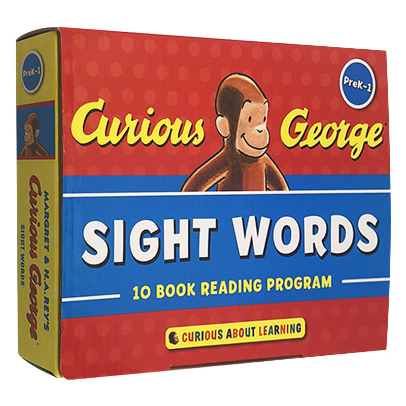 好奇猴乔治常见字学习书10册盒装