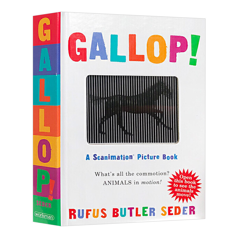 光与影视觉动画书系列 奔跑 英文原版绘本 Gallop A Scanimation Picture Book 马步 动画效果翻翻书 英文版进口原版英语书籍