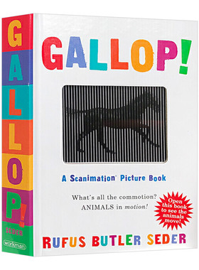 光与影视觉动画书系列 奔跑 英文原版绘本 Gallop A Scanimation Picture Book 马步 动画效果翻翻书 英文版进口原版英语书籍