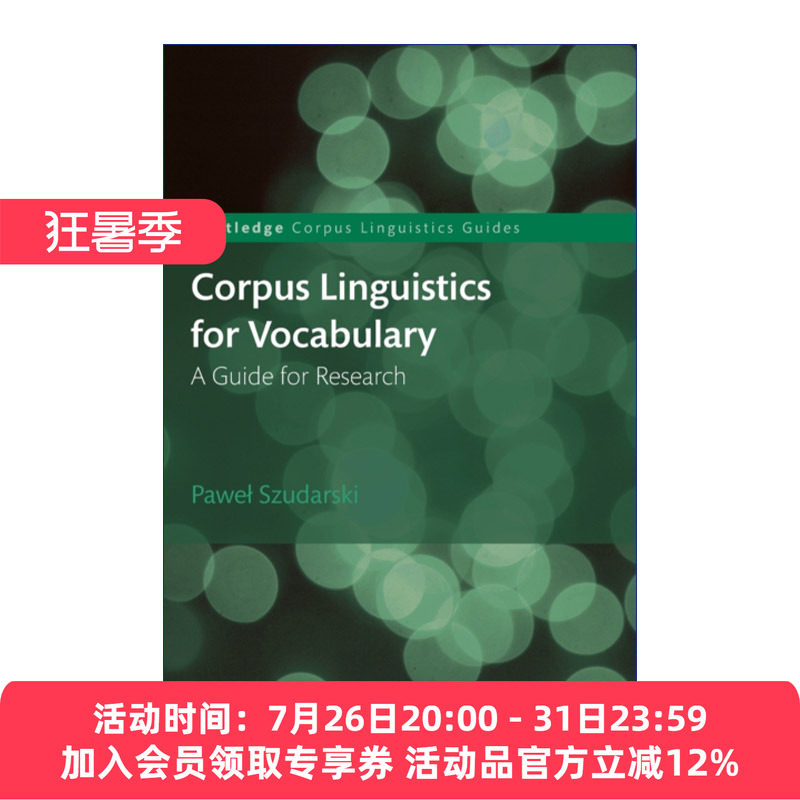 词汇研究指南 英文原版 Corpus Linguistics for Vocabulary 语料库语言学导论系列 英文版 进口英语原版书籍