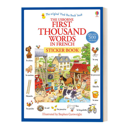 英文原版 First Thousand Words in French Sticker Book 基础法语1000词贴纸 英文版 进口英语原版书籍