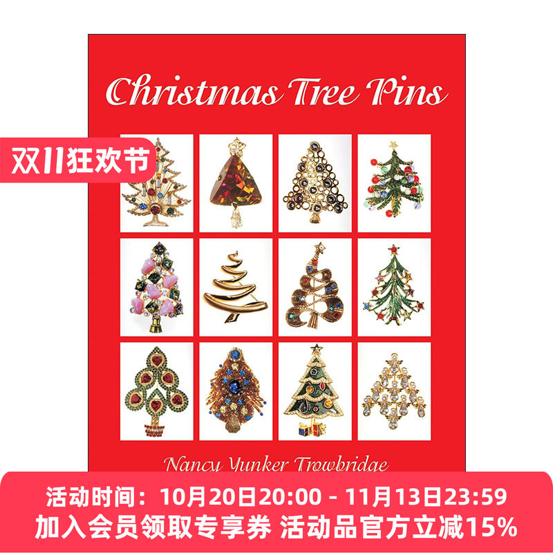 英文原版 Christmas Tree Pins 圣诞树别针收藏指南 首饰配饰全彩图册 Nancy Yunker Trowbridge 英文版 进口英语原版书籍