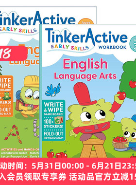 早期技能英语语言艺术练习册 英文原版 Tinkeractive Early Skills English Language Arts Workbook Ages 3+/4+ 2册 英文版进口书