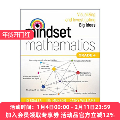 英文原版 Mindset Mathematics Grade 4 思维数学 可视化和研究大观念 四年级 斯坦福大学教授Jo Boaler 英文版 进口英语原版书籍