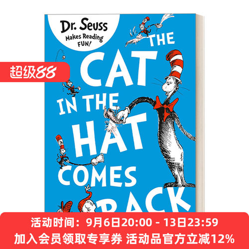 苏斯博士系列 英文原版 Dr. Seuss — The Cat In Hat Comes Back 戴帽子的猫归来 英文版 进口英语原版书籍