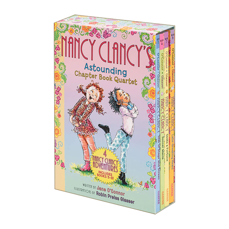 英文原版 Fancy Nancy Clancy's Astounding Chapter Book Quartet漂亮的南希4册初级章节桥梁书英文版进口英语原版书籍