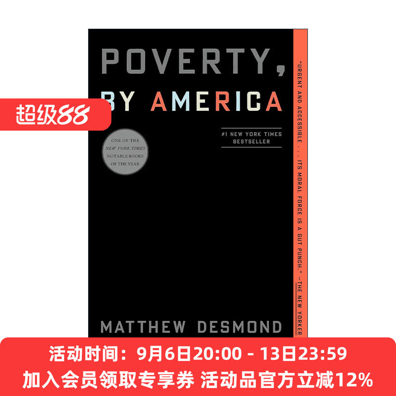 英文原版 Poverty by America 美国的贫穷 扫地出门作者Matthew Desmond马修·德斯蒙德 英文版 进口英语原版书籍