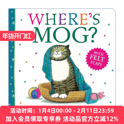 英文原版 Where's Mog 小猫莫格在哪里 儿童趣味纸板书 朱迪斯·克尔经典故事 英文版 进口英语原版书籍