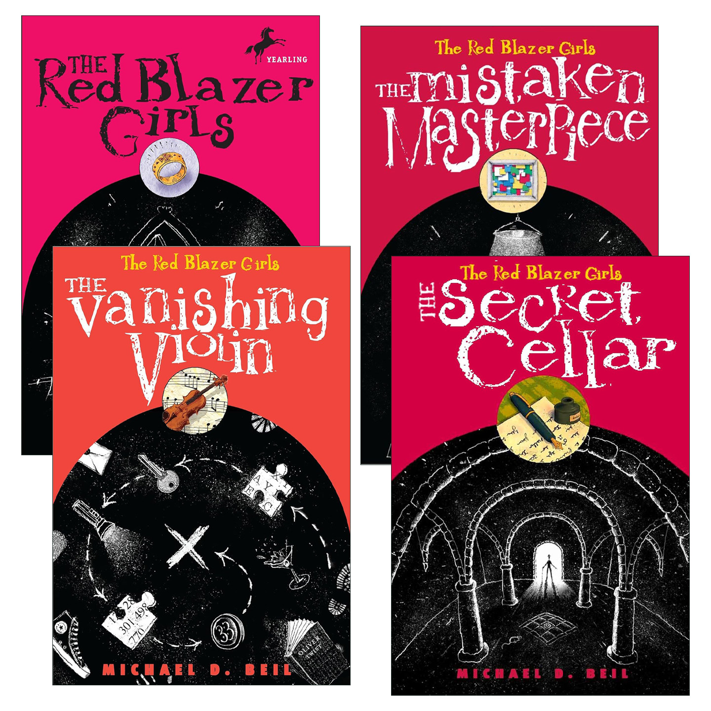 英文原版 The Red Blazer Girls 红外套少女侦探团系列4册 青少年推理小说 Michael D. Beil 英文版 进口英语原版书籍