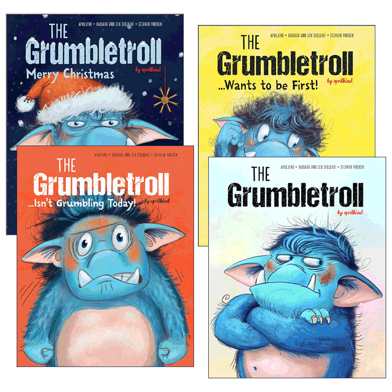 英文原版 The Grumbletroll 爱发脾气的小怪兽系列4册 儿童精装情商养成绘本 芭拉范登斯佩尔霍夫 英文版 进口英语原版书籍