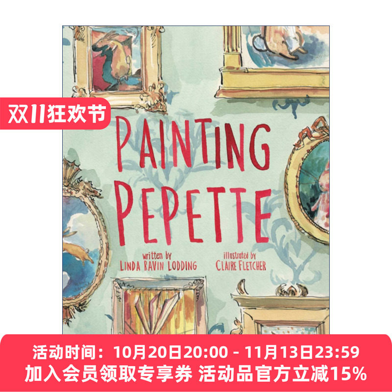 毛绒兔子的画像 英文原版 Painting Pepette 精装绘本 艺术启蒙 英文版 进口英语原版书籍