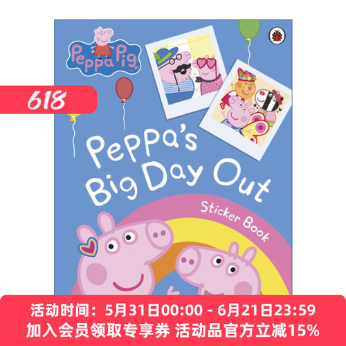 小猪佩奇贴纸场景书  英文原版 Peppa Pig Peppa's Big Day Out Sticker Scenes Book 外出游玩 英文版 进口英语原版书籍