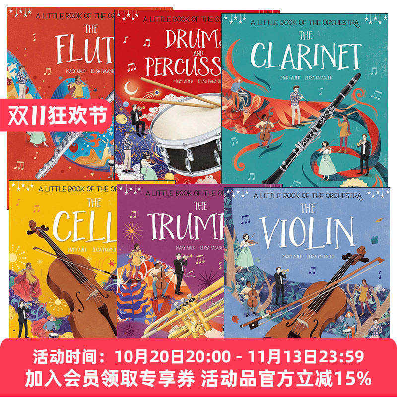 英文原版 A Little Book of the Orchestra 乐团小册子6册套装 音乐乐感培育 乐器知识儿童绘本图画书 英文版 进口英语原版书籍