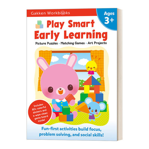 英文原版 Play Smart Early Learning Age 3+ 日本学研社 幼儿早教书 3岁+ 英文版 进口英语原版书籍
