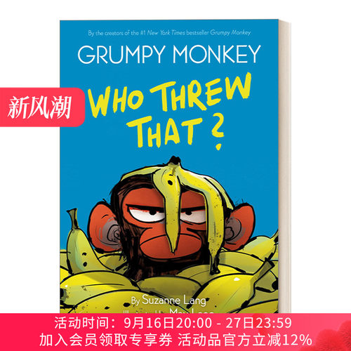 英文原版 Grumpy Monkey Who Threw That? A Graphic Novel Chapter Book 暴怒猴漫画版2 情绪控制 Max Lang 英文版 进口英语书籍