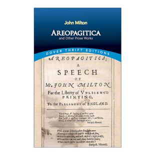 英文原版 Areopagitica and Other Prose Works 论出版自由 及其他散文集 约翰·弥尔顿 Dover Thrift Editions 进口英语原版书籍