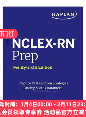 英文原版 NCLEX-RN Prep 卡普兰 美国注册护士考试备考 第26版 含练习及备考策略 英文版 进口英语原版书籍
