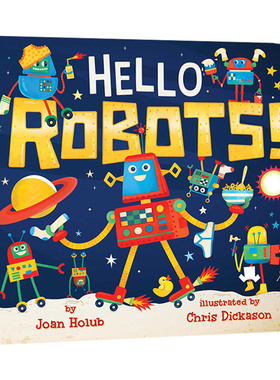 英文原版 Hello Robots 你好机器人 纸板书 儿童绘本 英文版 进口英语原版书籍
