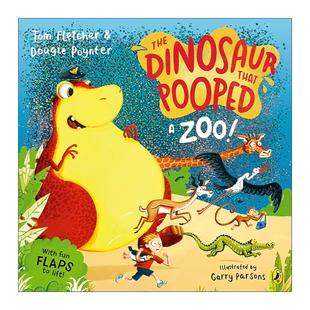 拉屎 The 英文原版 恐龙系列 进口英语原版 that 英文版 Dinosaur 书籍 Pooped 动物园大冒险 Zoo