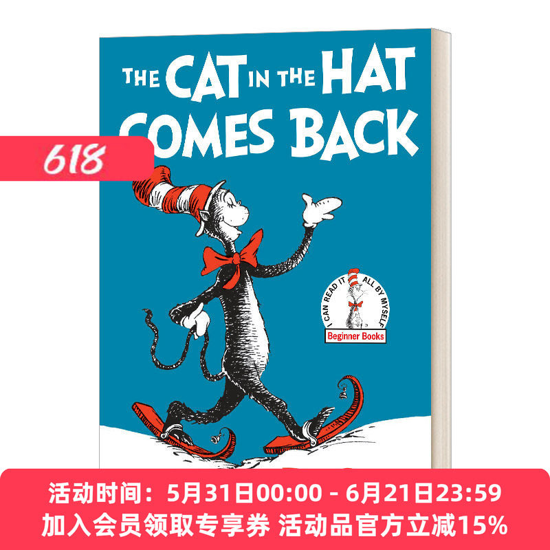 英文原版 The Cat in the Hat Comes Back 戴帽子的猫回来了 苏斯博士精装绘本 廖彩杏书单 儿童启蒙图画故事书 英文版进口英语书