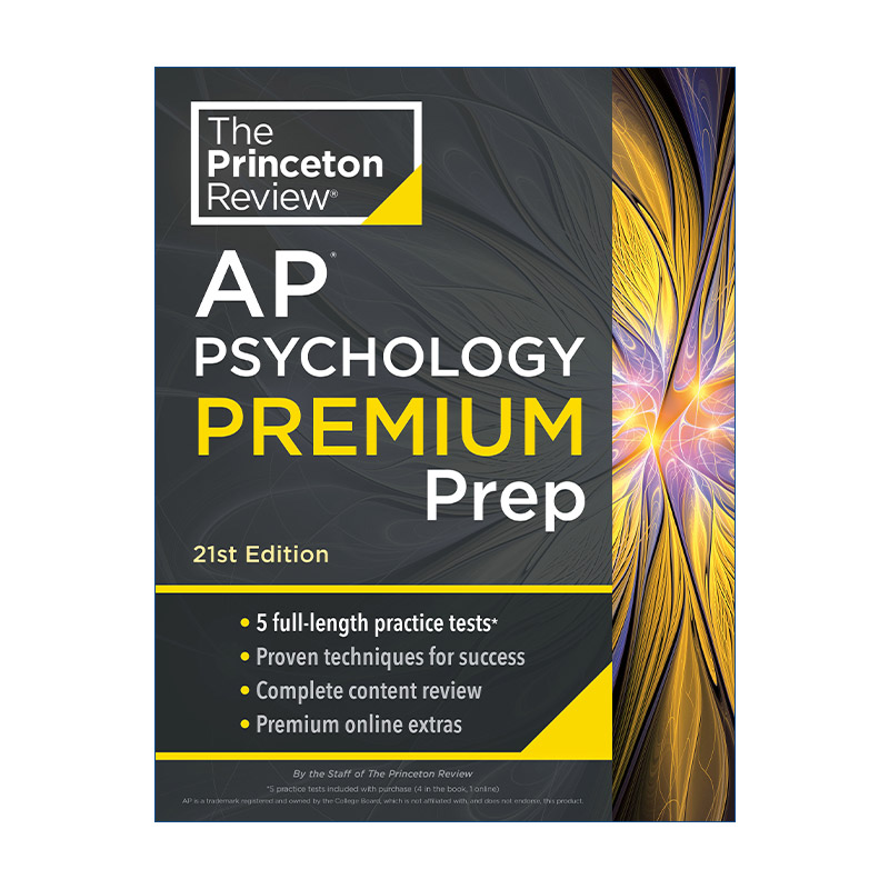 普林斯顿评论AP心理学 英文原版 Princeton Review AP Psychology Premium Prep 21st Edition 增值版 第21版 2024 进口英语书籍
