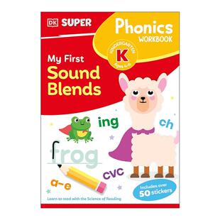 Phonics 书籍 进口英语原版 Workbook Super DK自然拼读 First 50多张贴纸英文版 英文原版 Sound 音素组合启蒙练习册 Blends