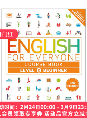 英文原版 English for Everyone Course Book Level 2 Beginner DK人人学英语2新版 初级自学教材 附线上音频 进口英语原版书籍