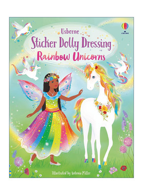 英文原版 Sticker Dolly Dressing Rainbow Unicorns 多莉贴纸 彩虹独角兽 英文版 进口英语原版书籍