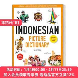 印度尼西亚语图片词典 英文原版 Indonesian Picture Dictionary 学习1500个泰语单词和短语 精装 英文版 进口英语原版书籍