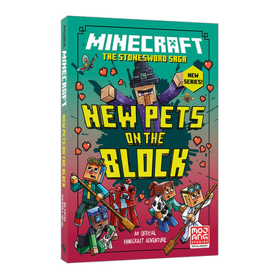 英文原版 Minecraft New Pets On The Block 我的世界 石剑传奇系列小说3 Stonesword Saga #3 英文版 进口英语原版书籍