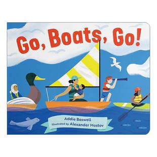 书籍 进口英语原版 纸板书 Boats Alexander 冲呀 Motion 英文版 英文原版 小船 Mostov 儿童启蒙认知绘本