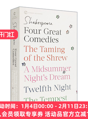 莎士比亚四大喜剧 Shakespeare 英文原版小说 Four Great Comedies 仲夏夜之梦 第十二夜 驯悍记 暴风雨 英文版进口文学书籍正版