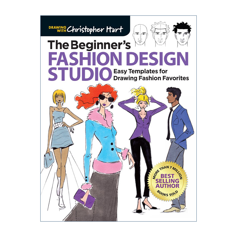 时装设计新手 英文原版 Beginner's Fashion Design Studio 设计模板 英文版 进口英语原版书籍