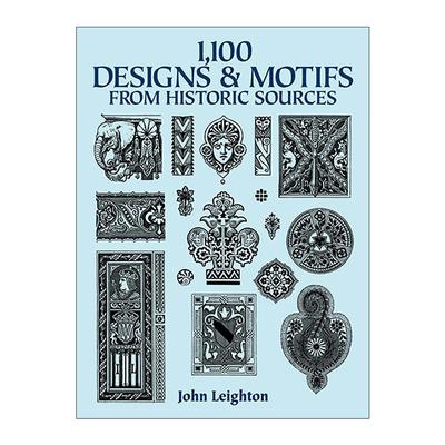 英文原版 1100 Designs and Motifs from Historic Sources 1100种历史图案设计 装饰素材集 英文版 进口英语原版书籍