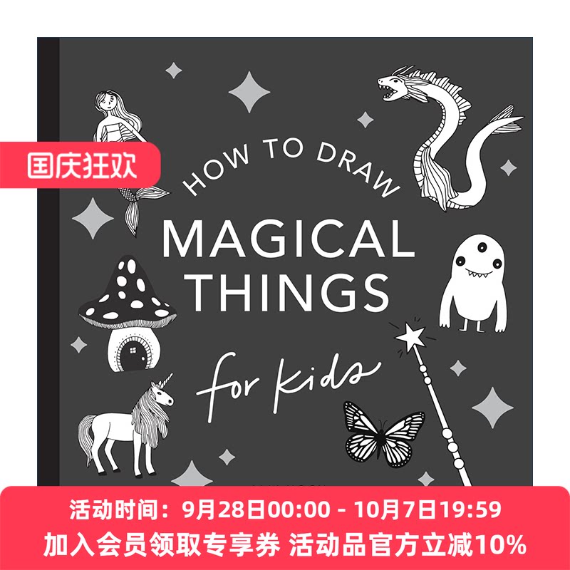 英文原版 Magical Things How to Draw For Kids Series 神奇的事物 独角兽 龙 美人鱼 有趣的儿童5分钟绘画美术课程 Alli Koch
