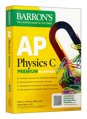 英文原版 AP Physics C Premium 2025 巴朗AP物理C高阶版 4套练习题 复习指南 在线练习 英文版 进口英语原版书籍