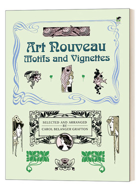 新艺术风格主题和小插曲 英文原版 Art Nouveau Motifs and Vignettes 插画图案 英文版 进口英语原版书籍