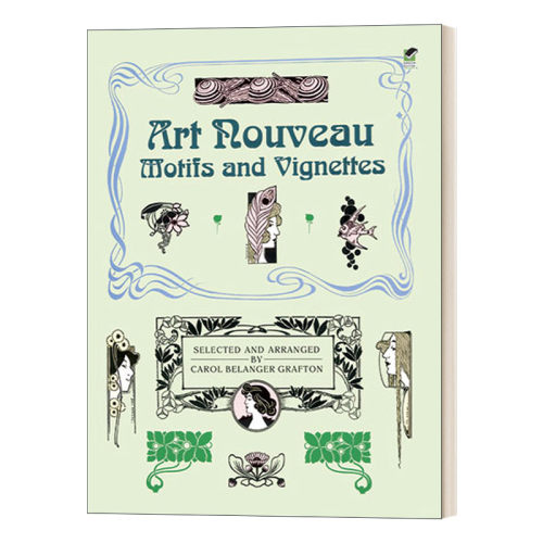 新艺术风格主题和小插曲 英文原版 Art Nouveau Motifs and Vignettes 插画图案 英文版 进口英语原版书籍