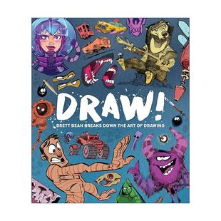 卡通漫画技巧 插画师Brett 进口英语原版 Draw 书籍 英文版 绘画教程指南 3dtotal 英文原版 Bean