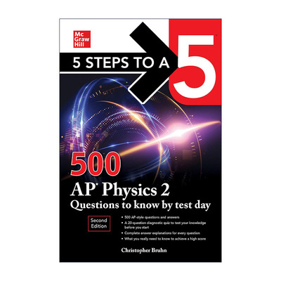 英文原版 5 Steps to A5 500 AP Physics 2 Questions to Know by Test Day AP物理二500问 第2版 英文版 进口英语原版书籍