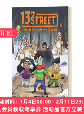 英文原版 13th Street 3 Clash of the Cackling Cougars 第13大街3 奇幻冒险儿童小说 初级章节桥梁书 6-10岁 英文版 进口英语书