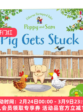 英文原版 Farmyard Tales Poppy and Sam Pig Gets Stuck 农场故事 猪被卡住的故事 儿童启蒙故事书 英文版 进口英语原版书籍