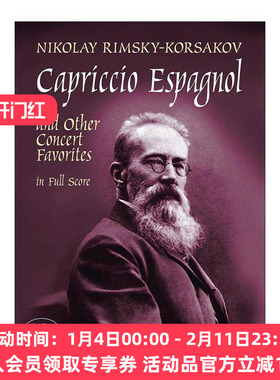 英文原版 Capriccio Espagnol and Other Concert Favorites in Full Score 西班牙随想曲与其他音乐会名曲作品集全谱 英文版进口