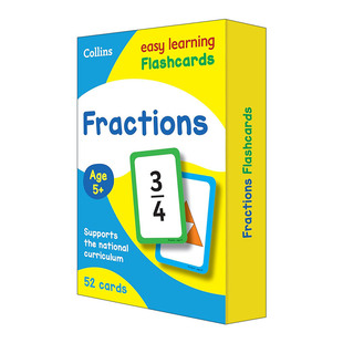 英文原版 Collins Easy Learning KS1 Fractions Flashcards 柯林斯易学儿童数学分数练习 52张闪卡 英文版 进口英语原版书籍