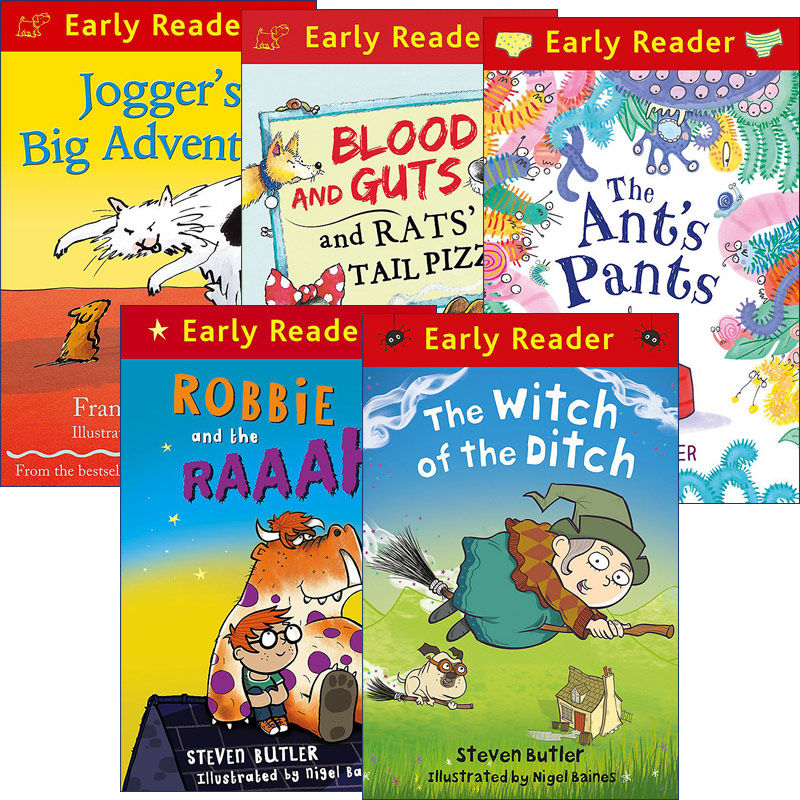 英文原版 Early Reader 幽默绘本5册 扫帚女巫 仓鼠大冒险 血肠馅料鼠尾披萨 蚂蚁的裤子 罗比和 RAAAH 英文版 进口英语原版书籍