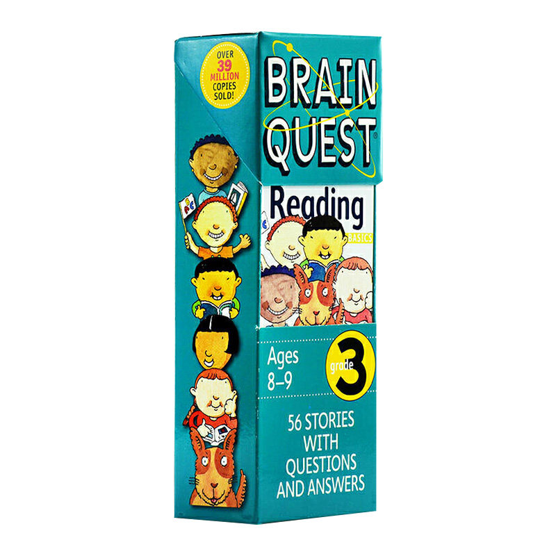 brainquest大脑任务智力开发卡片 3年级阅读8-9英文原版 Brain Quest 3st Grade Reading 儿童英语启蒙 英文版益智问答趣味互动