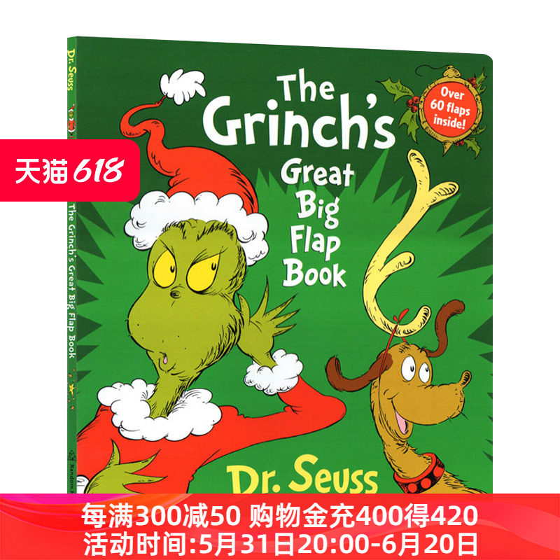 英文原版绘本 the grinchs great big flap book 圣诞怪杰 超大开本